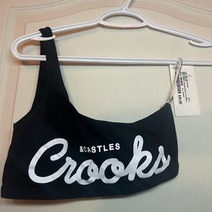 Crooks and castle one shoulder bralette NWT